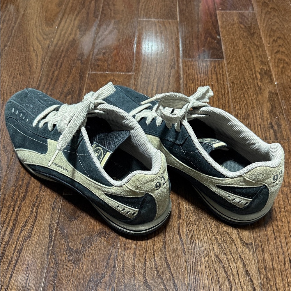 Skechers Navy and Tan Lace-Up Sneakers